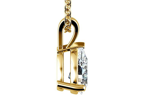 Naszyjniki z szlifem gruszki 0,84 ct 14k ze złota z wisiorkiem w stylu vintage 8 × 5 mm
