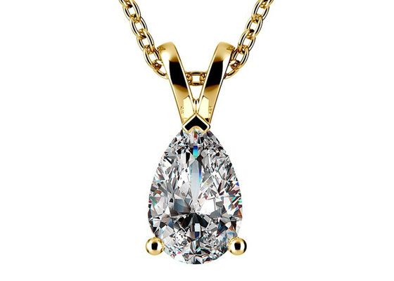 Naszyjniki z szlifem gruszki 0,84 ct 14k ze złota z wisiorkiem w stylu vintage 8 × 5 mm