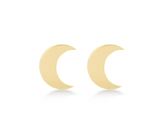 Crescent Shape 9K Złote kolczyki 6MM Wymiar ODM na prezent na imprezę