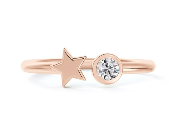 Okrągły pierścionek Moissanite 3,5 mm, złoty pierścionek ślubny 0,16 karata 9k ODM