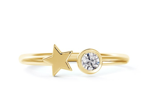 Okrągły pierścionek Moissanite 3,5 mm, złoty pierścionek ślubny 0,16 karata 9k ODM