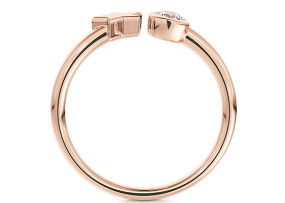 Okrągły pierścionek Moissanite 3,5 mm, złoty pierścionek ślubny 0,16 karata 9k ODM