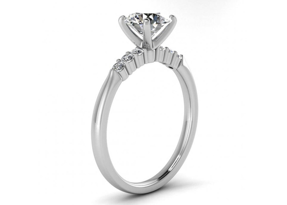 0,8ct 9K Srebrny pierścionek w kształcie serca z diamentem laboratoryjnym o wymiarach 6 mm