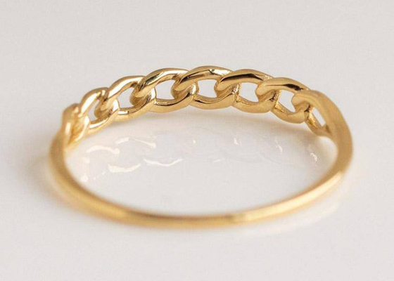 Układanie w stos 9K Złoty pierścionek 2,0 mm Wymiar Prong Hand Setting Type OEM