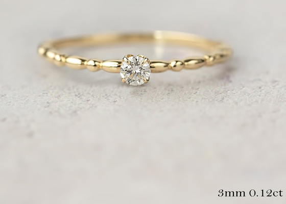 6MM złoty pierścionek z brylantem Solitaire, pierścionki z diamentem Moissanite o masie 0,8 ct ODM