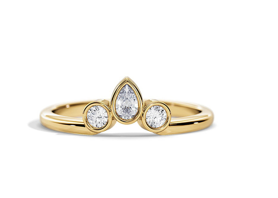 0,4CT Obrączka ślubna w kształcie litery V z pierścionkiem zaręczynowym, 2 mm pierścionki diamentowe do układania w stos OEM