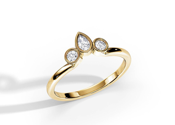 0,4CT Obrączka ślubna w kształcie litery V z pierścionkiem zaręczynowym, 2 mm pierścionki diamentowe do układania w stos OEM
