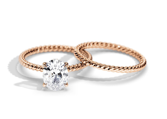 Owalny szlif 9K Złoty pierścionek 1,5ct 6 × 8MM z ustawieniem typu Moissanite Prong