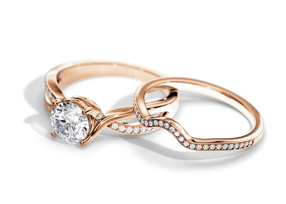 Pierścionki zaręczynowe Moissanite z różowego złota 1,25 ct VS1 SI1 SI2 Średni kolor