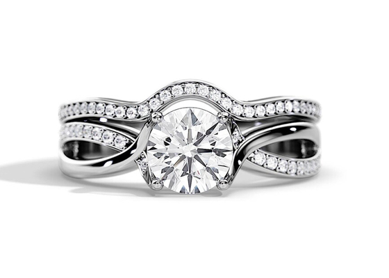 Pierścionki zaręczynowe Moissanite z różowego złota 1,25 ct VS1 SI1 SI2 Średni kolor