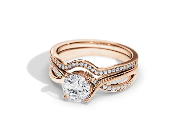Pierścionki zaręczynowe Moissanite z różowego złota 1,25 ct VS1 SI1 SI2 Średni kolor