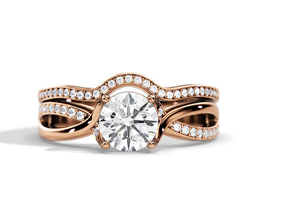 Pierścionki zaręczynowe Moissanite z różowego złota 1,25 ct VS1 SI1 SI2 Średni kolor