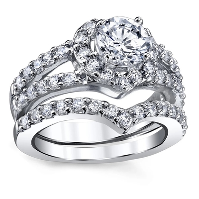 Okrągły brylantowy diamentowy pierścionek zaręczynowy w kształcie serca 0,46CT OEM