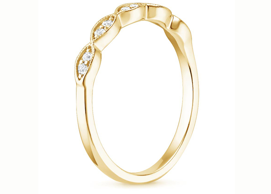 Marquise Shape 14K żółte złoto pierścionek z biżuterią 1mm-2mm rozmiar Bar ustawienie typu