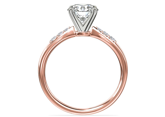 Claw Setting 9K Srebrny pierścionek z 3,6-karatowym okrągłym diamentem laboratoryjnym