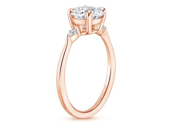 10K różowe złoto owalne pierścionki zaręczynowe Moissanite Dia OV7×9mm 2.1ct