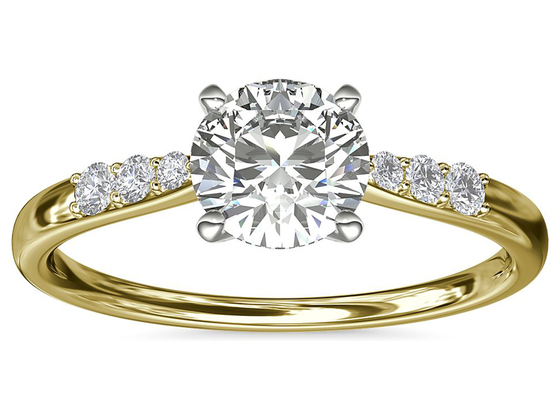 Okrągły kształt 9K Srebrny pierścionek z 6MM 1,0-karatowym białym kamieniem Moissanite