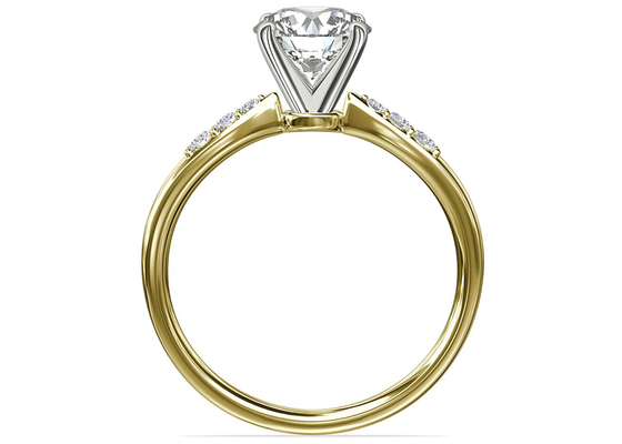 Okrągły kształt 9K Srebrny pierścionek z 6MM 1,0-karatowym białym kamieniem Moissanite