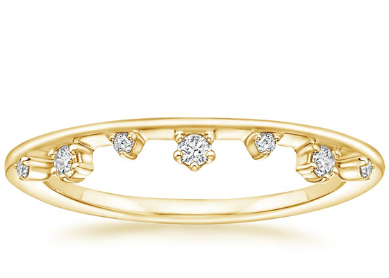 Różne rozmiary Pierścionek z żółtego złota 14K z biżuterią z 0,15 ct VS1 2 mm z naturalnego diamentu