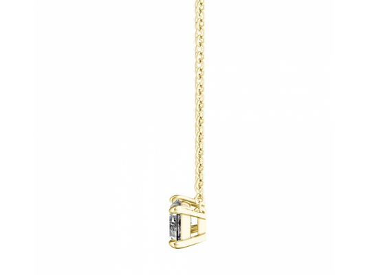 Naszyjniki ze złota 14K z bagietką i diamentem pasjansa o masie 0,5 ct 5 × 7 mm