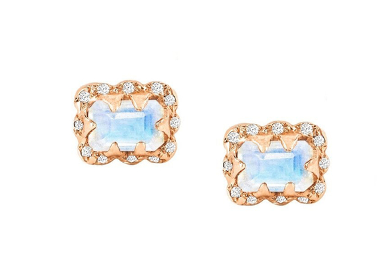 5 × 7MM Szmaragdowe diamentowe kolczyki z posypanym diamentem na prezent