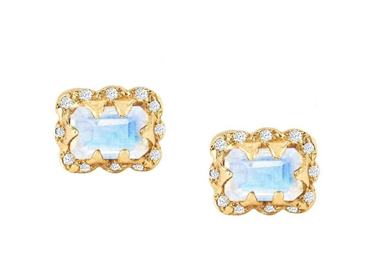 5 × 7MM Szmaragdowe diamentowe kolczyki z posypanym diamentem na prezent