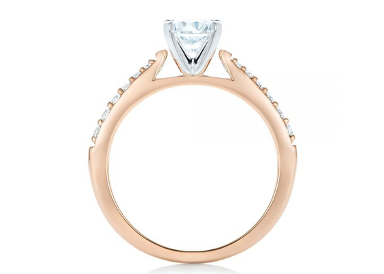 Claw Setting Pierścienie z Moissanite w kolorze różowego złota 5,5 mm rozmiar OEM ODM