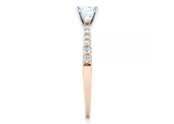 Claw Setting Pierścienie z Moissanite w kolorze różowego złota 5,5 mm rozmiar OEM ODM