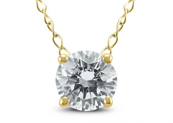 4 mm 0,23 ct diamentowy naszyjnik z pasjansem, 4 bolce 14-karatowy naszyjnik z żółtego złota