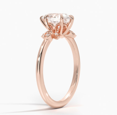 14K 0,77ct różowe złoto cięcie gruszki ślubne Moissanite biżuteria złoty pierścionek