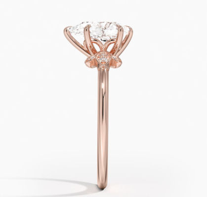 14K 0,77ct różowe złoto cięcie gruszki ślubne Moissanite biżuteria złoty pierścionek