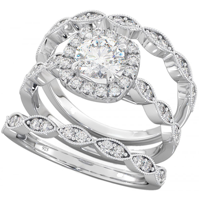 51 sztuk 0.51CT Halo Diamond Pierścionek zaręczynowy Zestaw Claw Prong Typ ustawienia