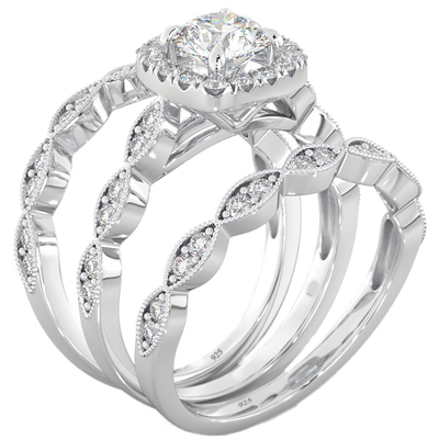 51 sztuk 0.51CT Halo Diamond Pierścionek zaręczynowy Zestaw Claw Prong Typ ustawienia