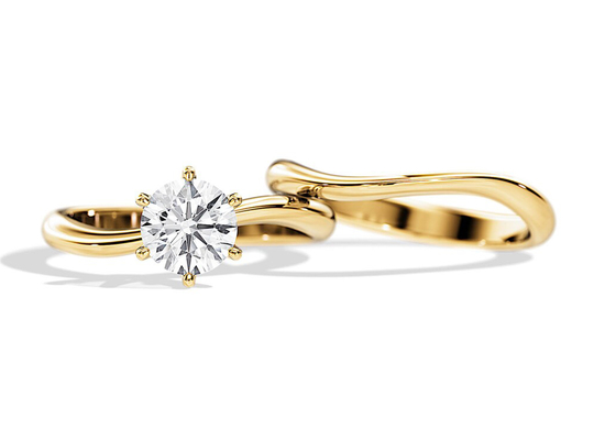 Solitaire Set Diamond Engagement Wedding Rings z naturalnym diamentem 1.0CT 6.5mm