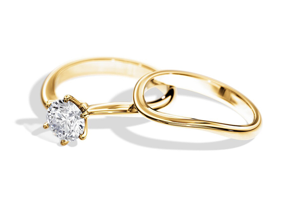 Solitaire Set Diamond Engagement Wedding Rings z naturalnym diamentem 1.0CT 6.5mm
