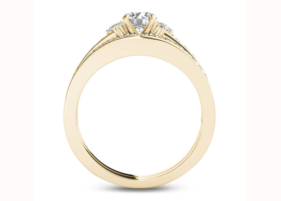 0,48CT Pierścionki zaręczynowe z diamentami Moissanite 18-karatowe złoto