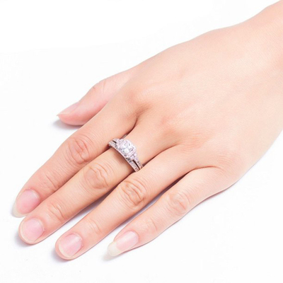 0,62 ct 2 karatowy pierścionek z brylantem o szlifie księżniczki, 62 szt. Pierścionków zaręczynowych Moissanite