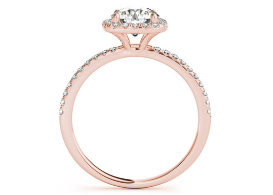 Prong Square Diamond Rose Gold Ring, 0,35CT ukryty pierścionek zaręczynowy Halo ODM